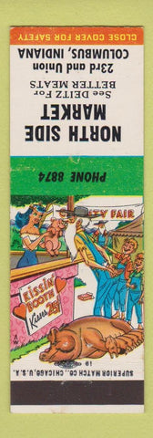 Matchbook Cover - North Side Market Grocery Columbus IN hillbilly