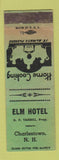 Matchbook Cover - Elm Hotel Charlestown NH WORN