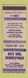 Matchbook Cover - Nite Owl Rendezvous Waukegan IL