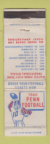Matchbook Cover - 1960 Penn Football schedule WORN