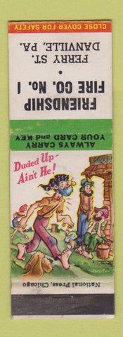 Matchbook Cover - Friendship Fire Company Danville PA hillbilly