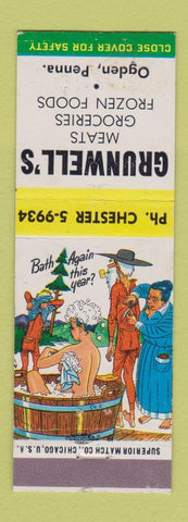 Matchbook Cover - Grunwell's Grocery Ogden PA hillbilly