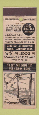 Matchbook Cover - Hoffman Studios Dog Cartoon New York City