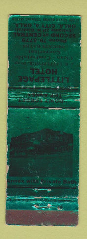 Matchbook Cover - Littlepage Hotel Oklahoma City OK WORN