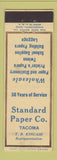 Matchbook Cover - Standard Paper Tacoma WA