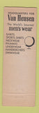 Matchbook Cover - Van Heusen Men's Clotehs Carlsbad NM