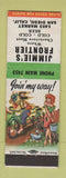 Matchbook Cover - Jimmie's Frontier San Diego CA hillbilly