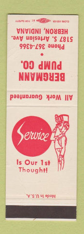 Matchbook Cover - Bergman Pump Hebron IN SAMPLE WORN