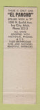 Matchbook Cover - El Pancho Court Motel Bay City MI