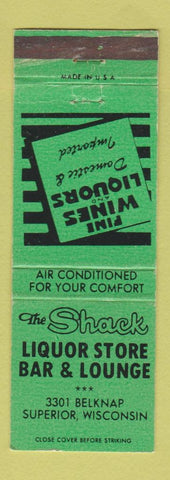 Matchbook Cover - The Shack Liquor Store Superior WI