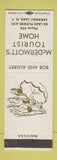 Matchbook Cover - McDermott's Tourist Home Saranac Lake NY SAMPLE