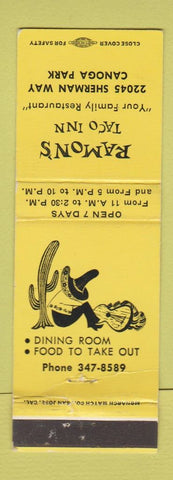 Matchbook Cover - Ramon's Taco Inn Canoga Park CA Mexican