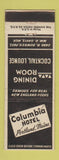 Matchbook Cover - Columbia Hotel Portland ME