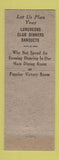 Matchbook Cover - Columbia Hotel Portland ME