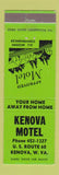 Matchbook Cover - Kenova Motel WV