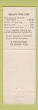 Matchbook Cover - Artist's Beauty College Sacramento CA WEAR