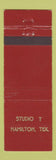 Matchbook Cover - Studio T Hamilton TX