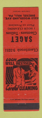 Matchbook Cover - Saget Cleaners Tailor Drexel Hill PA
