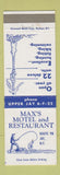 Matchbook Cover - Max's Motel Restaurnt Jay NY