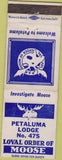 Matchbook Cover - Matchbook Cover Moose Lodge Petaluma CA