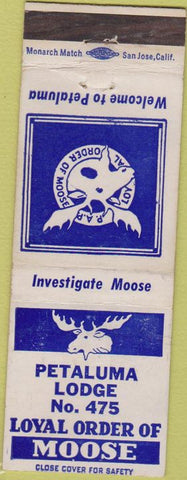 Matchbook Cover - Matchbook Cover Moose Lodge Petaluma CA