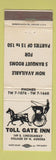 Matchbook Cover - Toll Gate Inn Aurora IL
