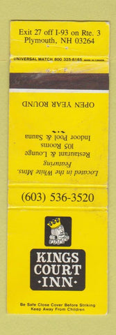 Matchbook Cover - Kings Court Inn Plymouth NH WEAR