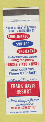 Matchbook Cover - Frank Davis Resort Moodus CT