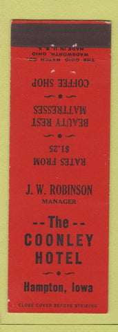 Matchbook Cover - Coonley Hotel Hampton IA
