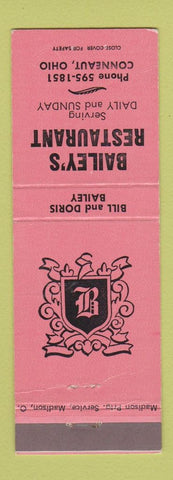 Matchbook Cover - Bailey's Restaurant Conneaut OH