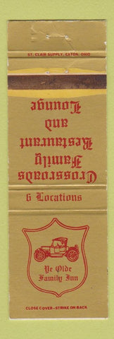 Matchbook Cover - Crossroads Family Restaurant Vandalia Xenia OH WEAR