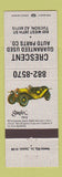 Matchbook Cover - Crescent Auto Parts Tucson AZ