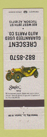 Matchbook Cover - Crescent Auto Parts Tucson AZ