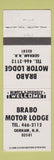 Matchbook Cover - Brabo Motor Lodge Gorham NH