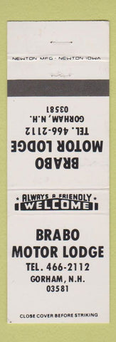 Matchbook Cover - Brabo Motor Lodge Gorham NH