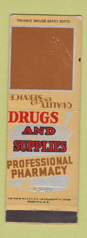 Matchbook Cover - Drug Store Stock Graphics BLANK WEAR MISCUT