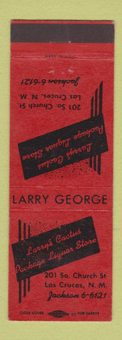 Matchbook Cover - Larry's Cactus Liquor Store Las Cruces NM