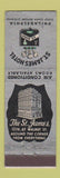 Matchbook Cover - St James Hotel Philadelphia PA