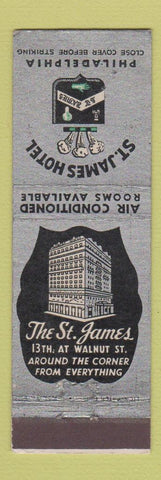 Matchbook Cover - St James Hotel Philadelphia PA