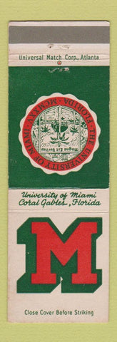 Matchbook Cover - University of Miami FL Coral Gables