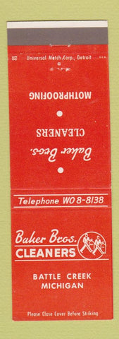 Matchbook Cover - Baker Bros Cleaners Battle Creek MI