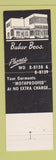 Matchbook Cover - Baker Bros Cleaners Battle Creek MI
