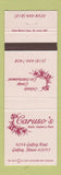 Matchbook Cover - Caruso's Restaurant Godfrey IL