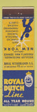 Matchbook Cover - Royal Dutch Lines Netherlands shipping