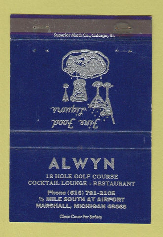 Matchbook Cover - Alwyn Golf Course Marshall MI 40 Strike