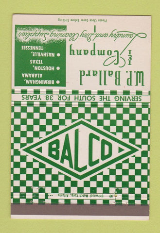 Matchbook Cover - Ballard Laundry Birmingham AL Houston TX Nashville 40 Strike