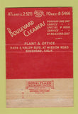 Matchbook Cover - Boulevard Cleaners Arcadia Alhambra El Monte CA WEAR 40 Strike