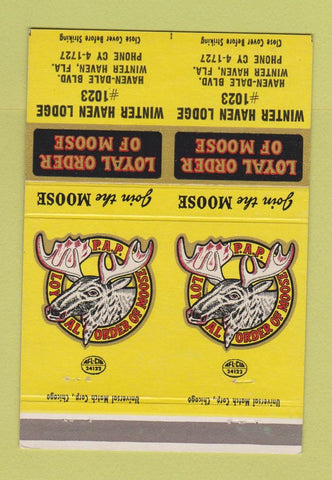 Matchbook Cover - Moose Lodge Winter Haven FL DOUBLE PRINT 40 Strike