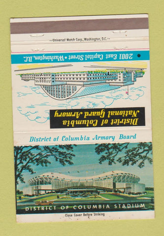 Matchbook Cover - District of Columbia Washington DC Football Stadium 40 Strike