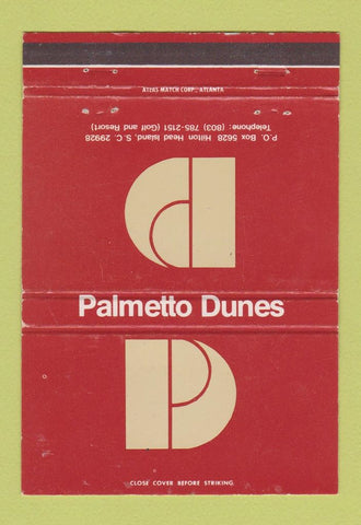 Matchbook Cover - Palmetto Dunes Hilton Head Island SC 40 Strike